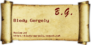 Bledy Gergely névjegykártya